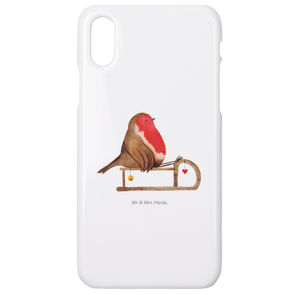 Handyhülle Rotkehlchen Schlitten Handyhülle, Handycover, Cover, Handy, Hülle, Iphone 10, Iphone X, Winter, Weihnachten, Weihnachtsdeko, Nikolaus, Advent, Heiligabend, Wintermotiv, Schlitten, Vogel