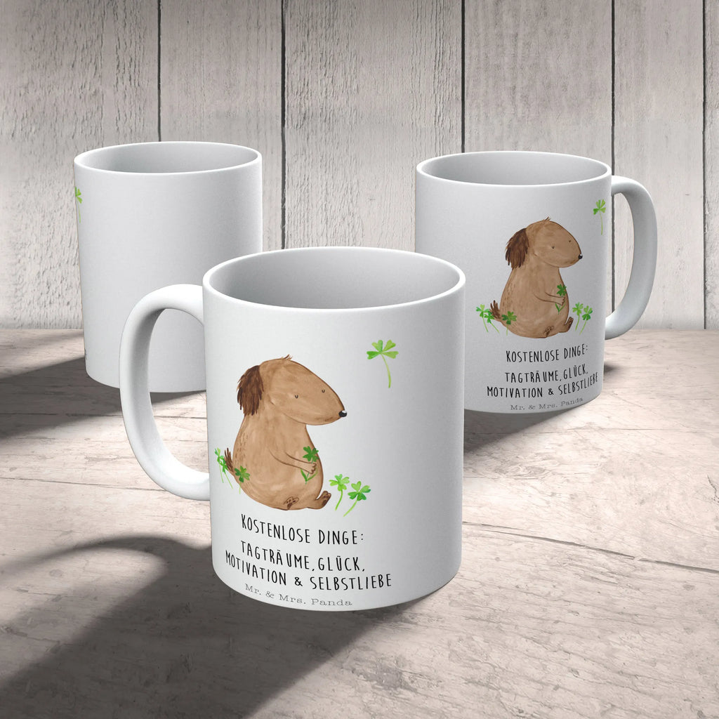 Tasse Hund Kleeblatt Tasse, Kaffeetasse, Teetasse, Becher, Kaffeebecher, Teebecher, Keramiktasse, Porzellantasse, Büro Tasse, Geschenk Tasse, Tasse Sprüche, Tasse Motive, Kaffeetassen, Tasse bedrucken, Designer Tasse, Cappuccino Tassen, Schöne Teetassen, Hund, Hundemotiv, Haustier, Hunderasse, Tierliebhaber, Hundebesitzer, Sprüche, Kleeblatt, Glück, Tagträume, Motivation, Neuanfang, Geschenk, Glücksbringer, Selbstliebe, Achtsamkeit