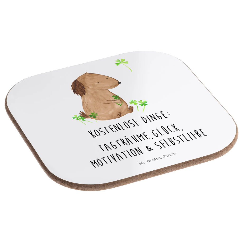 Quadratische Untersetzer Hund Kleeblatt Untersetzer, Bierdeckel, Glasuntersetzer, Untersetzer Gläser, Getränkeuntersetzer, Untersetzer aus Holz, Untersetzer für Gläser, Korkuntersetzer, Untersetzer Holz, Holzuntersetzer, Tassen Untersetzer, Untersetzer Design, Hund, Hundemotiv, Haustier, Hunderasse, Tierliebhaber, Hundebesitzer, Sprüche, Kleeblatt, Glück, Tagträume, Motivation, Neuanfang, Geschenk, Glücksbringer, Selbstliebe, Achtsamkeit