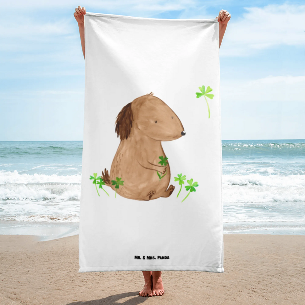 XL Badehandtuch Hund Kleeblatt Handtuch, Badetuch, Duschtuch, Strandtuch, Saunatuch, Hund, Hundemotiv, Haustier, Hunderasse, Tierliebhaber, Hundebesitzer, Sprüche, Kleeblatt, Glück, Tagträume, Motivation, Neuanfang, Geschenk, Glücksbringer, Selbstliebe, Achtsamkeit