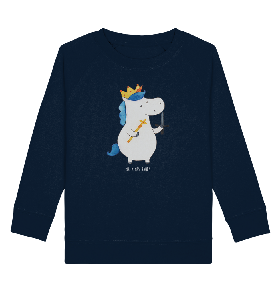 Organic Kinder Pullover Einhorn König mit Schwert Kinder Pullover, Kinder Sweatshirt, Jungen, Mädchen, Einhorn, Einhörner, Einhorn Deko, Pegasus, Unicorn, König, Ritter, Mittelalter