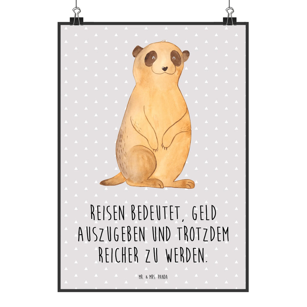 Poster Erdmännchen Poster, Wandposter, Bild, Wanddeko, Küchenposter, Kinderposter, Wanddeko Bild, Raumdekoration, Wanddekoration, Handgemaltes Poster, Mr. & Mrs. Panda Poster, Designposter, Kunstdruck, Posterdruck, Afrika, Wildtiere, Erdmännchen, Reisen, Spruch, Weltreise, Afrikareise, Roadtrip, Traveling