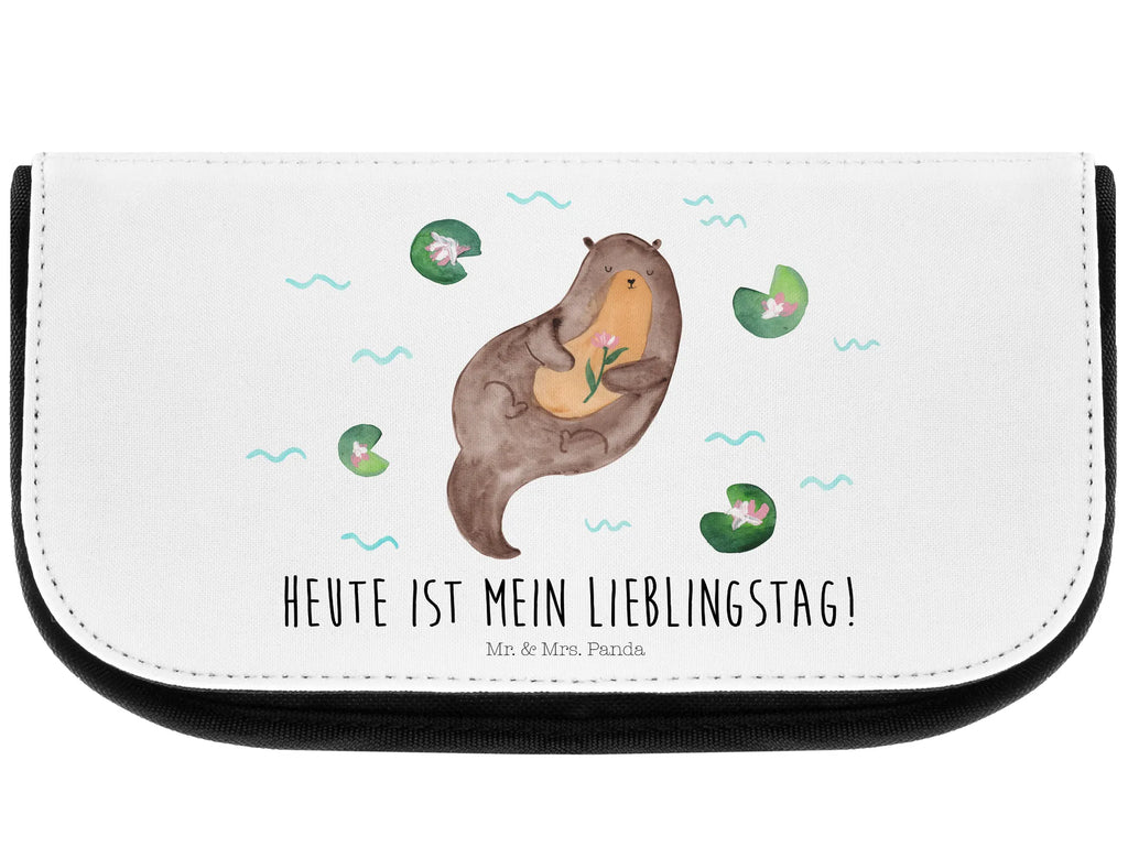 Kosmetiktasche Otter mit Seerose Kosmetikbeutel, Kulturtasche, Kulturbeutel, Schminktasche, Make-Up Tasche, Kosmetiktasche, Beauty Bag, Kosmetiktasche Damen, Make Up Tasche, Kosmetik Tasche, Kosmetiktasche Klein, Kleine Kosmetiktasche, Schminktasche Klein, Kosmetiktasche Mit Fächern, Schminktäschen, Schminke Tasche, Kosmetiktaschen Damen, Beauty Case, Schmink Täschchen, Otter, Fischotter, Seeotter, Otter Seeotter See Otter