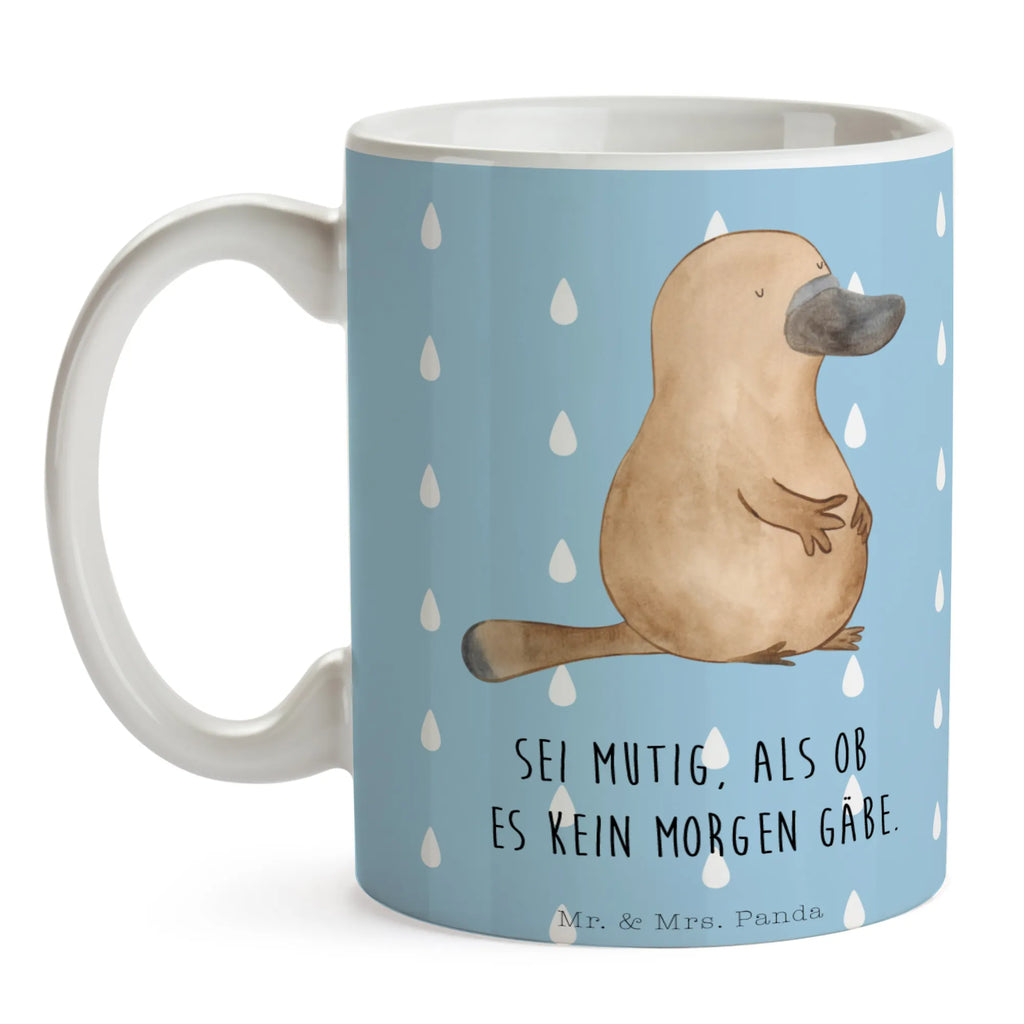 Tasse Schnabeltier mutig Tasse, Kaffeetasse, Teetasse, Becher, Kaffeebecher, Teebecher, Keramiktasse, Porzellantasse, Büro Tasse, Geschenk Tasse, Tasse Sprüche, Tasse Motive, Kaffeetassen, Tasse bedrucken, Designer Tasse, Cappuccino Tassen, Schöne Teetassen, Meerestiere, Meer, Urlaub, Schnabeltier, Mut, mutig, Lebensweisheit, Schnabeltiere, Motivation, Training, Büro, Arbeit, Neuanfang, Neustart, Weltreise, Raodtrip