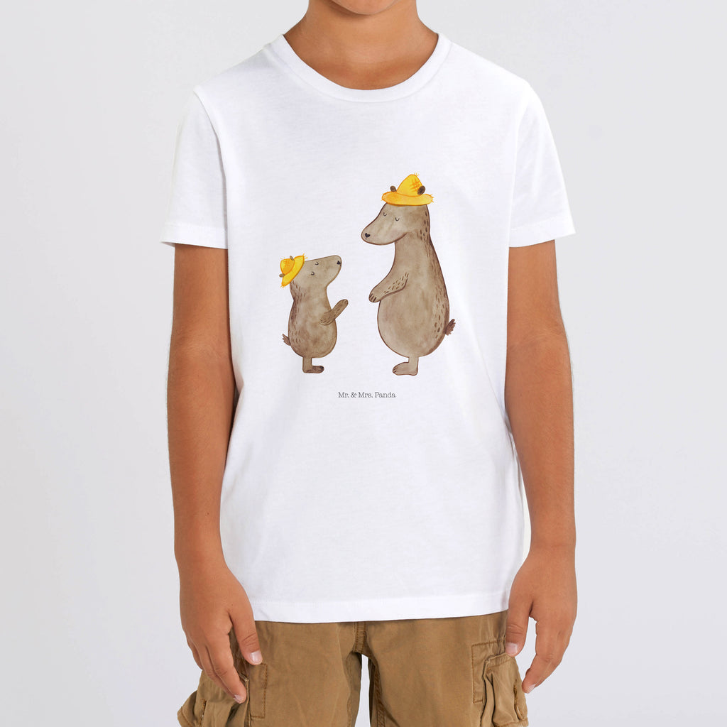 Organic Kinder T-Shirt Bären mit Hut Kinder T-Shirt, Kinder T-Shirt Mädchen, Kinder T-Shirt Jungen, Familie, Vatertag, Muttertag, Bruder, Schwester, Mama, Papa, Oma, Opa, Bär, Bären, Vater, Papi, Paps, Dad, Daddy, Lieblingsmensch, Sohn, Söhne, Kind, Kinder, Vater-Sohn, Family, Vorbild