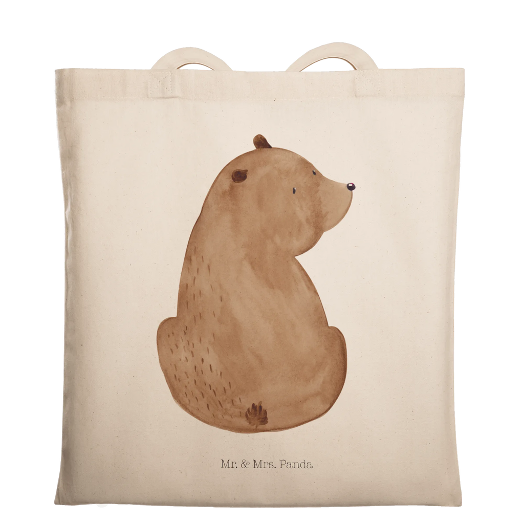 Tragetasche Bär Schulterblick Beuteltasche, Beutel, Einkaufstasche, Jutebeutel, Stoffbeutel, Tasche, Shopper, Umhängetasche, Strandtasche, Schultertasche, Stofftasche, Tragetasche, Badetasche, Jutetasche, Einkaufstüte, Laptoptasche, Bär, Teddy, Teddybär, Selbstachtung, Weltansicht, Motivation, Bären, Bärenliebe, Weisheit