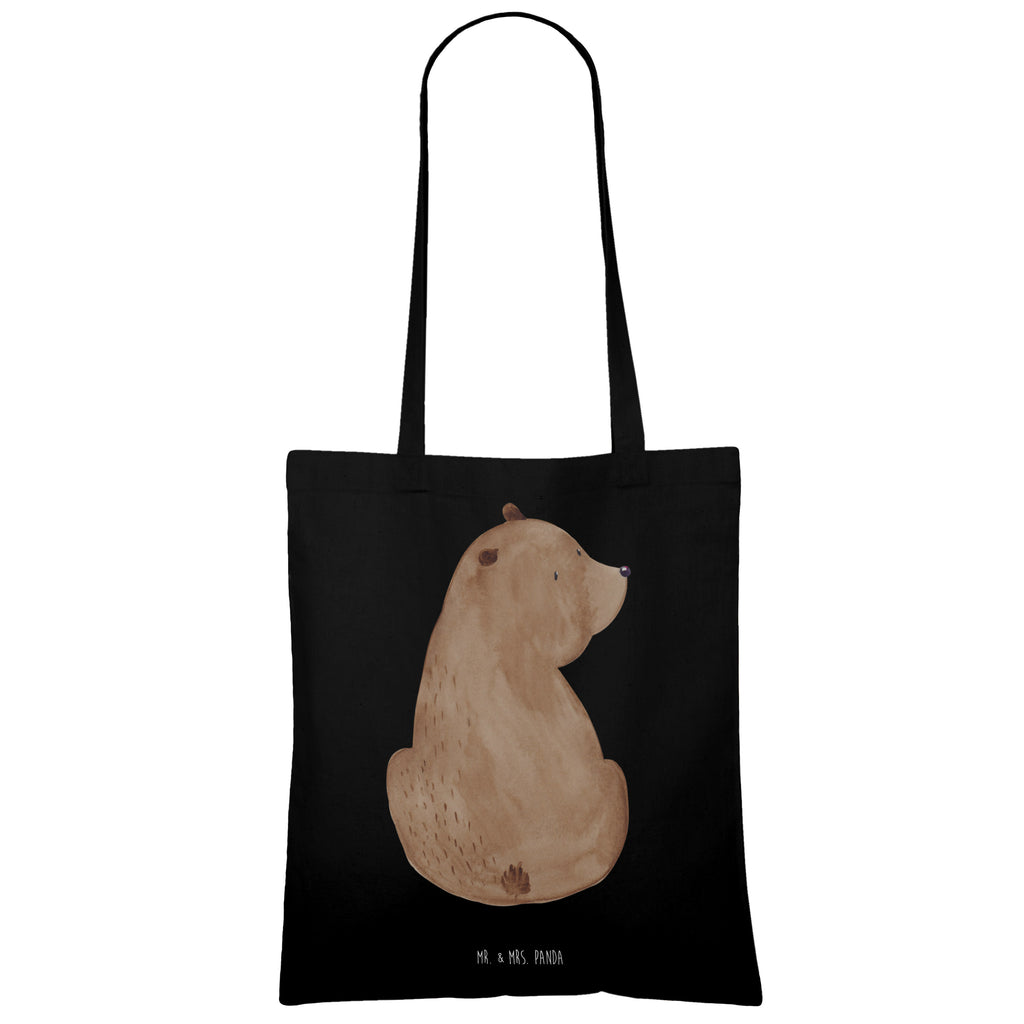 Tragetasche Bär Schulterblick Beuteltasche, Beutel, Einkaufstasche, Jutebeutel, Stoffbeutel, Tasche, Shopper, Umhängetasche, Strandtasche, Schultertasche, Stofftasche, Tragetasche, Badetasche, Jutetasche, Einkaufstüte, Laptoptasche, Bär, Teddy, Teddybär, Selbstachtung, Weltansicht, Motivation, Bären, Bärenliebe, Weisheit