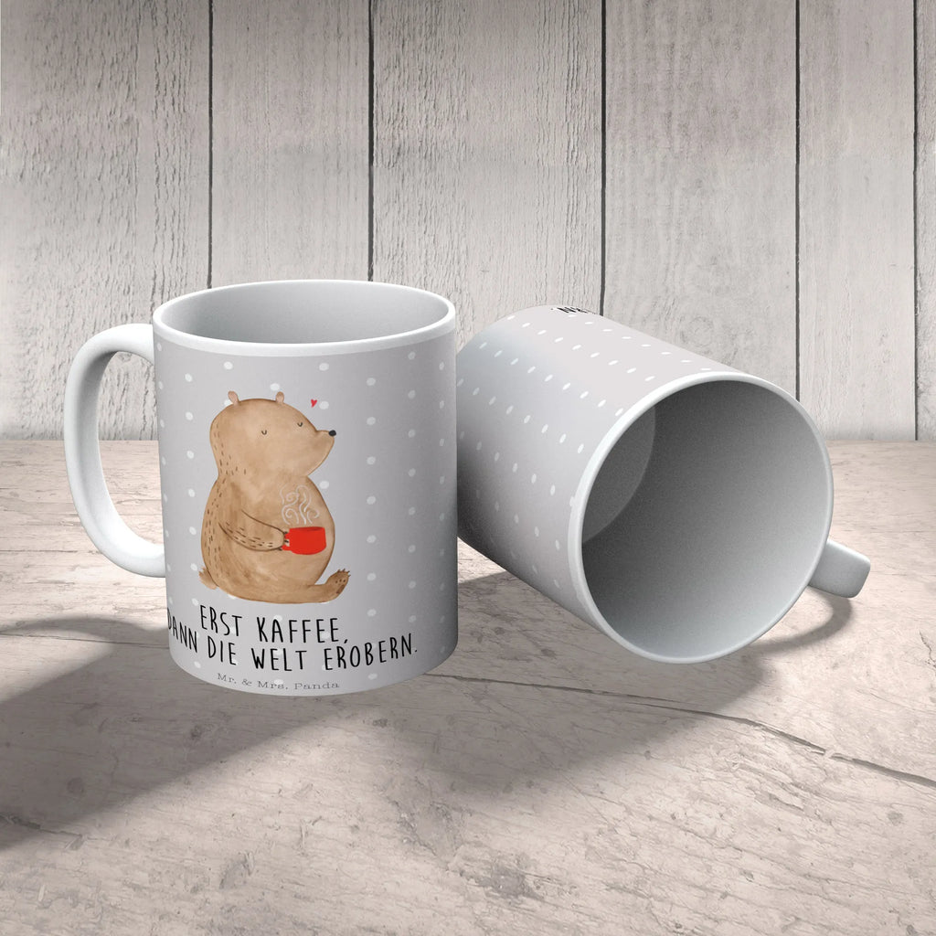 Tasse Bär Kaffee Tasse, Kaffeetasse, Teetasse, Becher, Kaffeebecher, Teebecher, Keramiktasse, Porzellantasse, Büro Tasse, Geschenk Tasse, Tasse Sprüche, Tasse Motive, Kaffeetassen, Tasse bedrucken, Designer Tasse, Cappuccino Tassen, Schöne Teetassen, Bär, Teddy, Teddybär, Kaffee, Coffee, Bären, guten Morgen, Morgenroutine, Welt erobern, Welt retten, Motivation