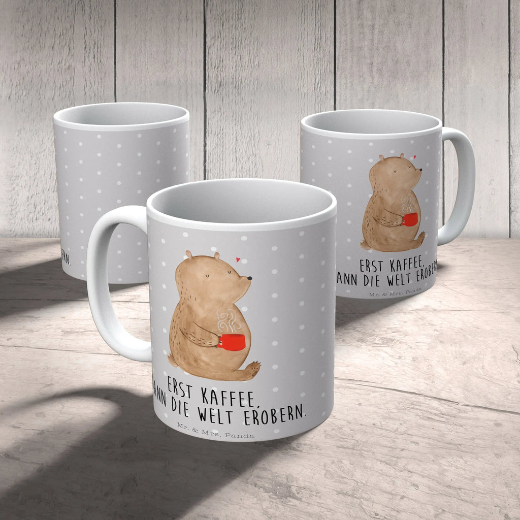 Tasse Bär Kaffee Tasse, Kaffeetasse, Teetasse, Becher, Kaffeebecher, Teebecher, Keramiktasse, Porzellantasse, Büro Tasse, Geschenk Tasse, Tasse Sprüche, Tasse Motive, Kaffeetassen, Tasse bedrucken, Designer Tasse, Cappuccino Tassen, Schöne Teetassen, Bär, Teddy, Teddybär, Kaffee, Coffee, Bären, guten Morgen, Morgenroutine, Welt erobern, Welt retten, Motivation