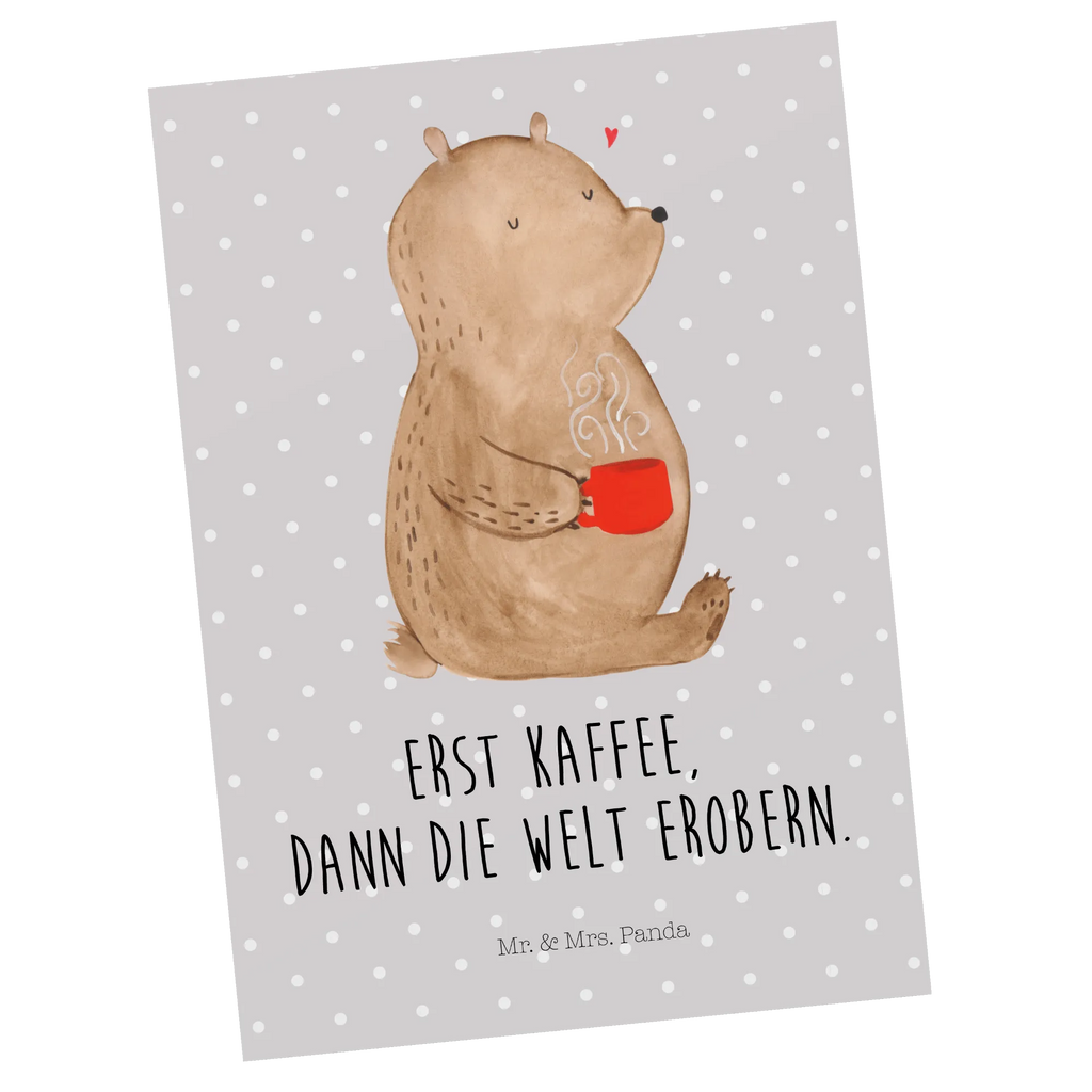 Postkarte Bär Kaffee Postkarte, Karte, Geschenkkarte, Grußkarte, Einladung, Ansichtskarte, Geburtstagskarte, Einladungskarte, Dankeskarte, Ansichtskarten, Einladung Geburtstag, Einladungskarten Geburtstag, Bär, Teddy, Teddybär, Kaffee, Coffee, Bären, guten Morgen, Morgenroutine, Welt erobern, Welt retten, Motivation