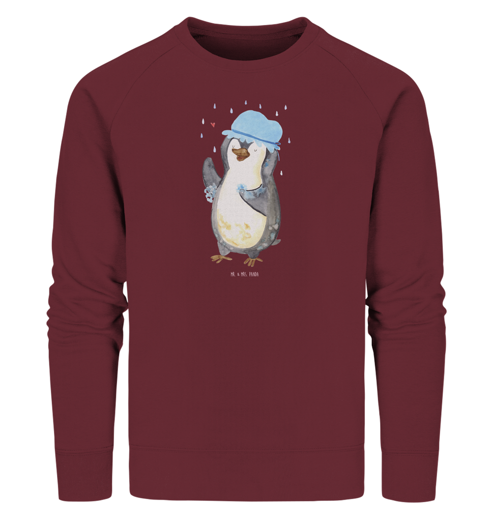 Organic Pullover Pinguin duscht Pullover, Pullover Männer, Pullover Frauen, Sweatshirt, Sweatshirt Männer, Sweatshirt Frauen, Unisex, Pinguin, Pinguine, Dusche, duschen, Lebensmotto, Motivation, Neustart, Neuanfang, glücklich sein