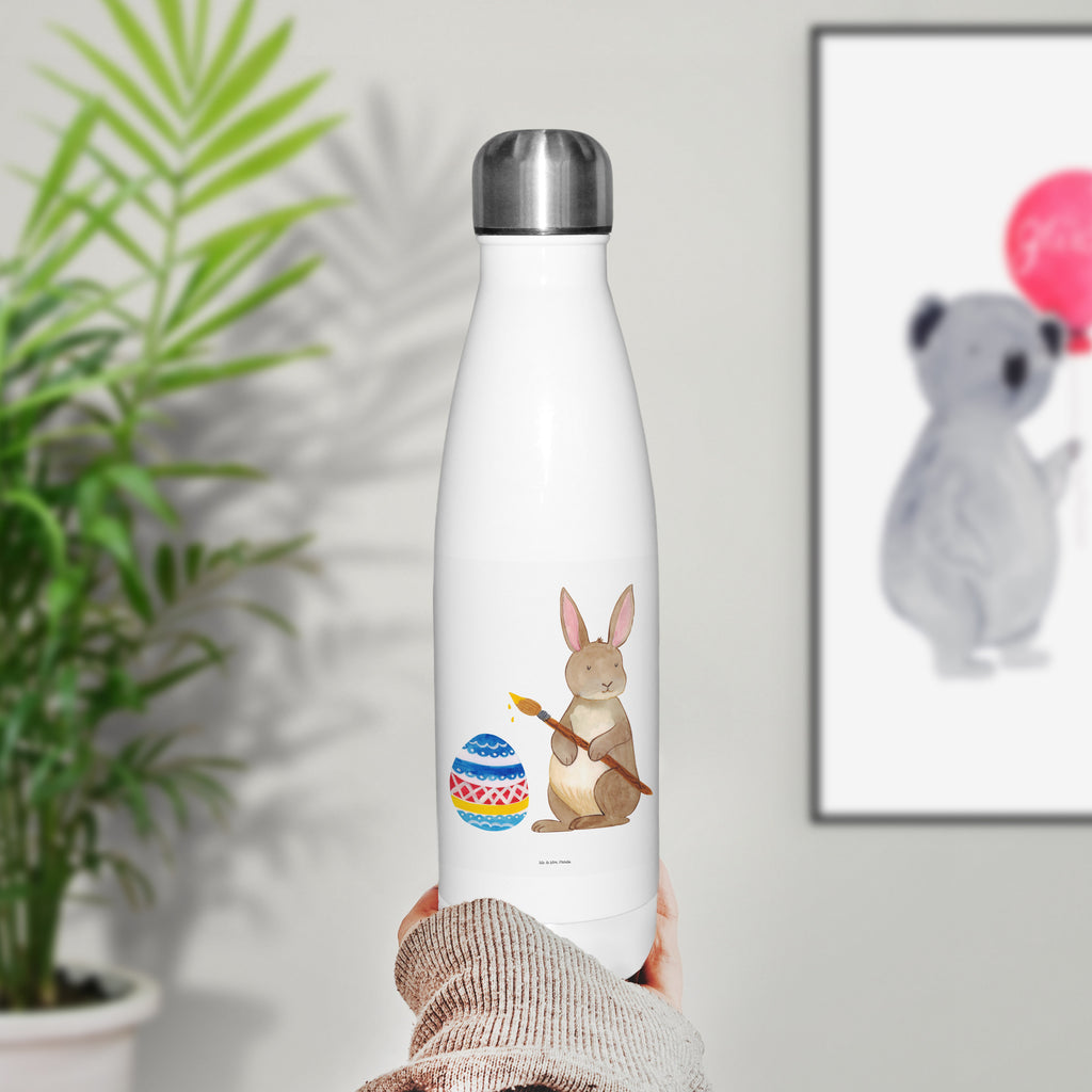 Thermosflasche Hase Eiermalen Isolierflasche, Thermoflasche, Trinkflasche, Thermos, Edelstahl, Ostern, Osterhase, Ostergeschenke, Osternest, Osterdeko, Geschenke zu Ostern, Ostern Geschenk, Ostergeschenke Kinder, Ostern Kinder, Frohe Ostern, Ostergrüße, Osterblume, Osterei, bemalte Ostereier, Hase, Kaninchen, Eiermalen