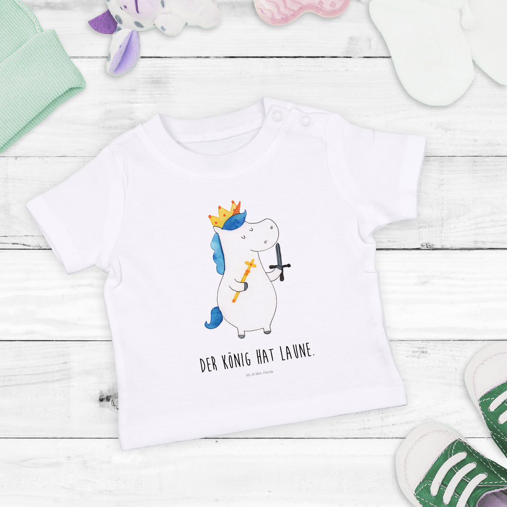 Organic Baby Shirt Einhorn König mit Schwert Baby T-Shirt, Jungen Baby T-Shirt, Mädchen Baby T-Shirt, Shirt, Einhorn, Einhörner, Einhorn Deko, Pegasus, Unicorn, König, Ritter, Mittelalter