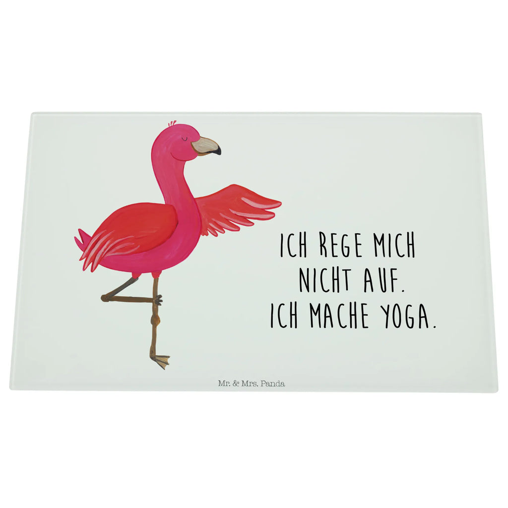 Glasschneidebrett Flamingo Yoga Glasschneidebrett, Schneidebrett, Flamingo, Vogel, Yoga, Namaste, Achtsamkeit, Yoga-Übung, Entspannung, Ärger, Aufregen, Tiefenentspannung