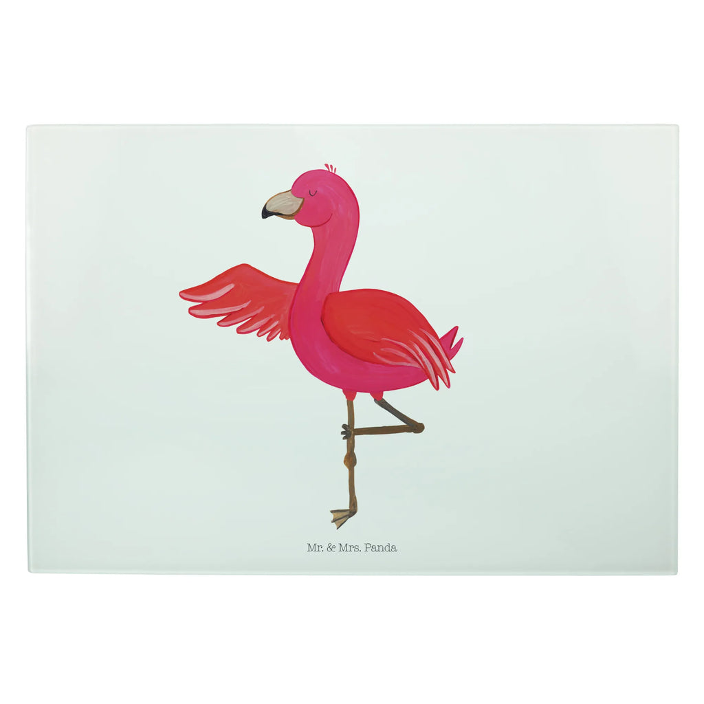 Glasschneidebrett Flamingo Yoga Glasschneidebrett, Schneidebrett, Flamingo, Vogel, Yoga, Namaste, Achtsamkeit, Yoga-Übung, Entspannung, Ärger, Aufregen, Tiefenentspannung