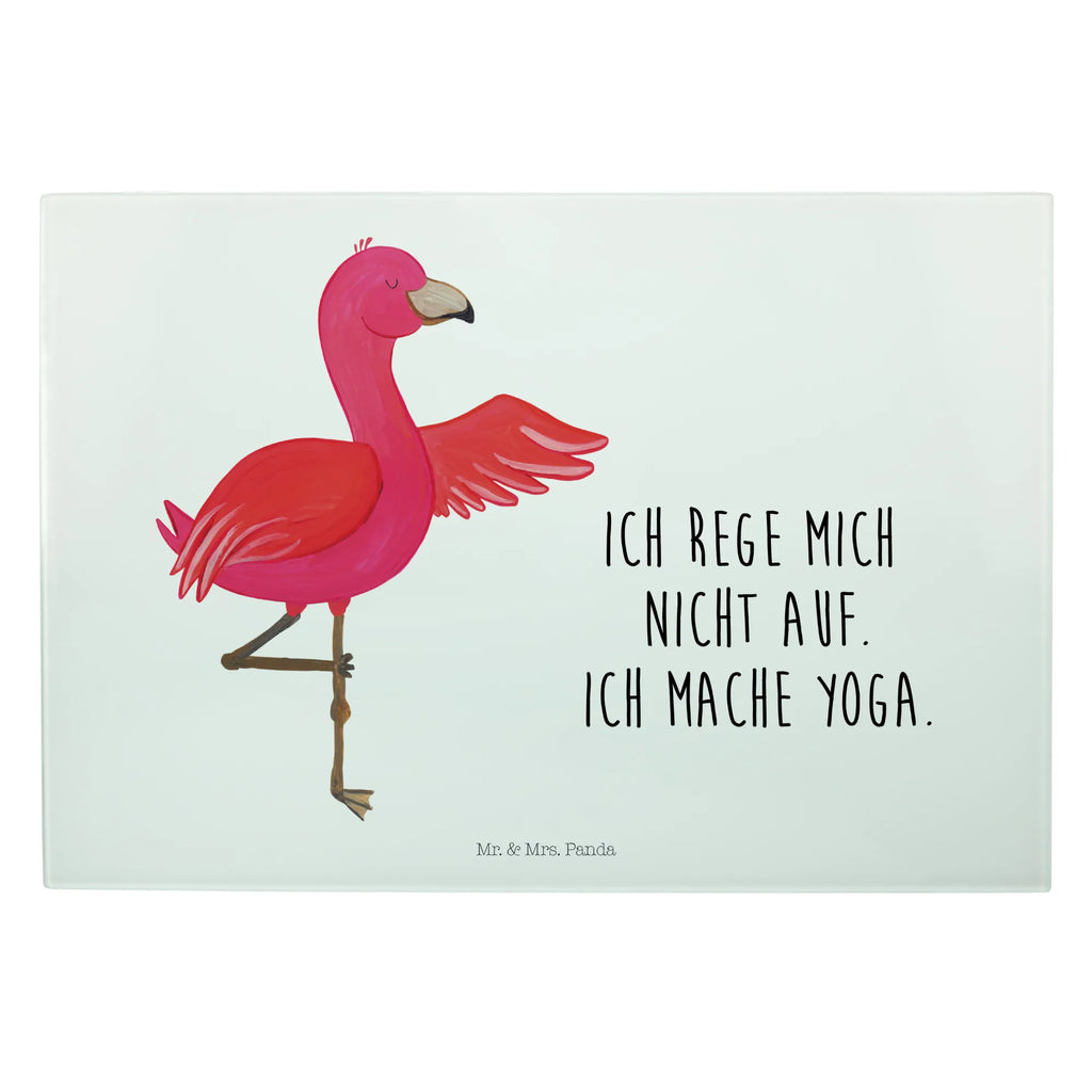 Glasschneidebrett Flamingo Yoga Glasschneidebrett, Schneidebrett, Flamingo, Vogel, Yoga, Namaste, Achtsamkeit, Yoga-Übung, Entspannung, Ärger, Aufregen, Tiefenentspannung