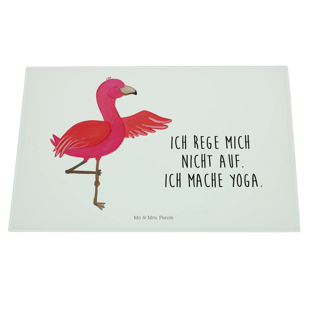 Glasschneidebrett Flamingo Yoga Glasschneidebrett, Schneidebrett, Flamingo, Vogel, Yoga, Namaste, Achtsamkeit, Yoga-Übung, Entspannung, Ärger, Aufregen, Tiefenentspannung