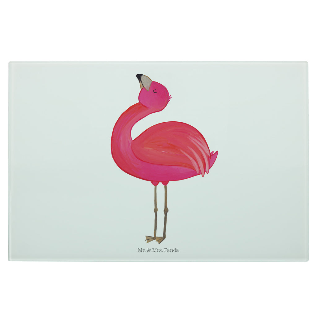 Glasschneidebrett Flamingo Stolz Glasschneidebrett, Schneidebrett, Flamingo, stolz, Freude, Selbstliebe, Selbstakzeptanz, Freundin, beste Freundin, Tochter, Mama, Schwester