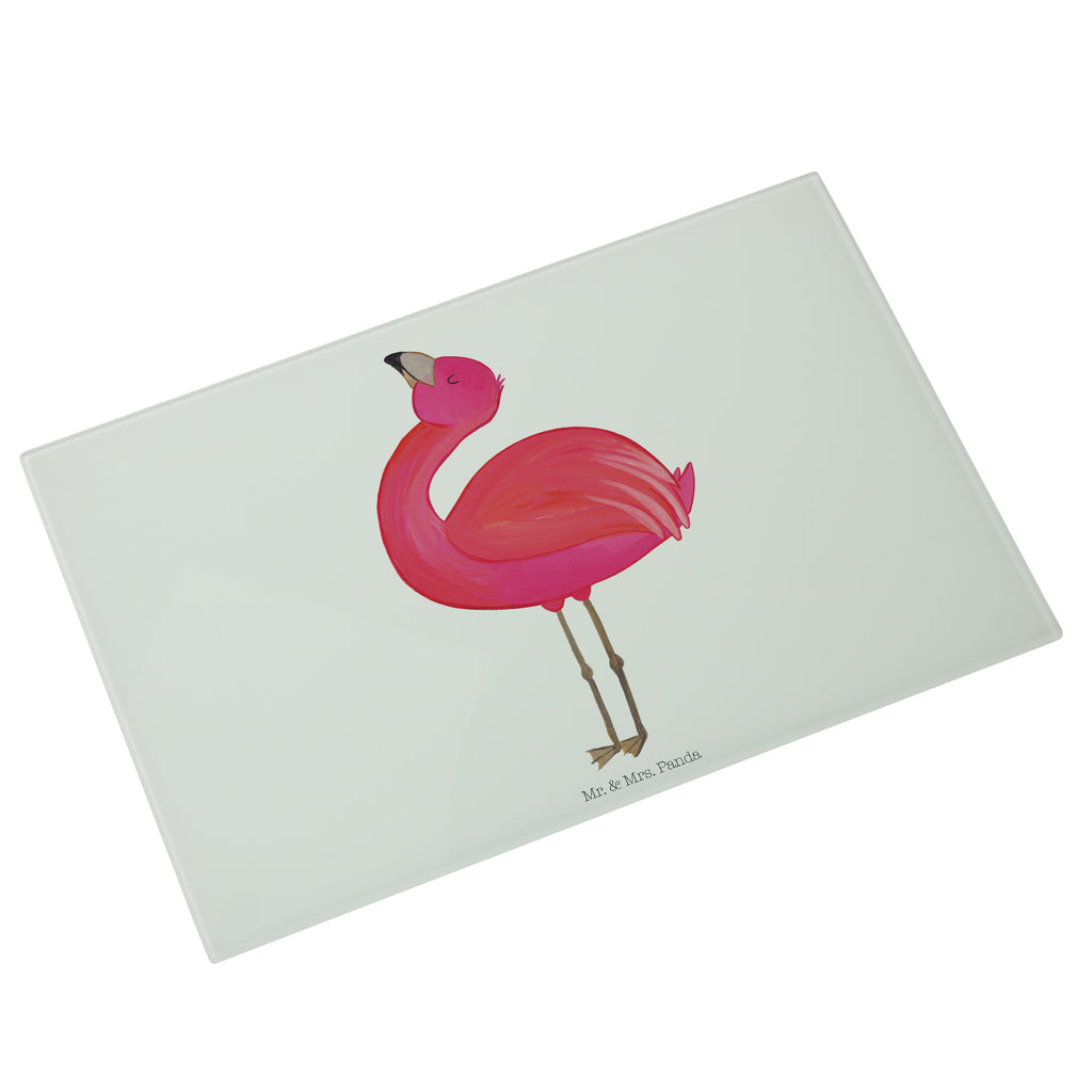 Glasschneidebrett Flamingo Stolz Glasschneidebrett, Schneidebrett, Flamingo, stolz, Freude, Selbstliebe, Selbstakzeptanz, Freundin, beste Freundin, Tochter, Mama, Schwester