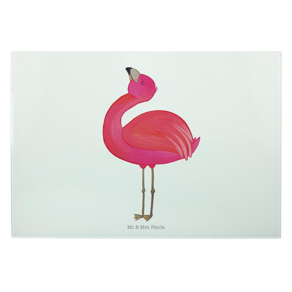 Glasschneidebrett Flamingo Stolz Glasschneidebrett, Schneidebrett, Flamingo, stolz, Freude, Selbstliebe, Selbstakzeptanz, Freundin, beste Freundin, Tochter, Mama, Schwester