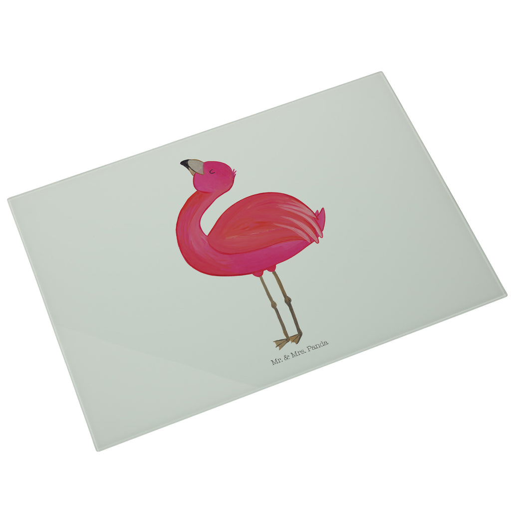 Glasschneidebrett Flamingo Stolz Glasschneidebrett, Schneidebrett, Flamingo, stolz, Freude, Selbstliebe, Selbstakzeptanz, Freundin, beste Freundin, Tochter, Mama, Schwester