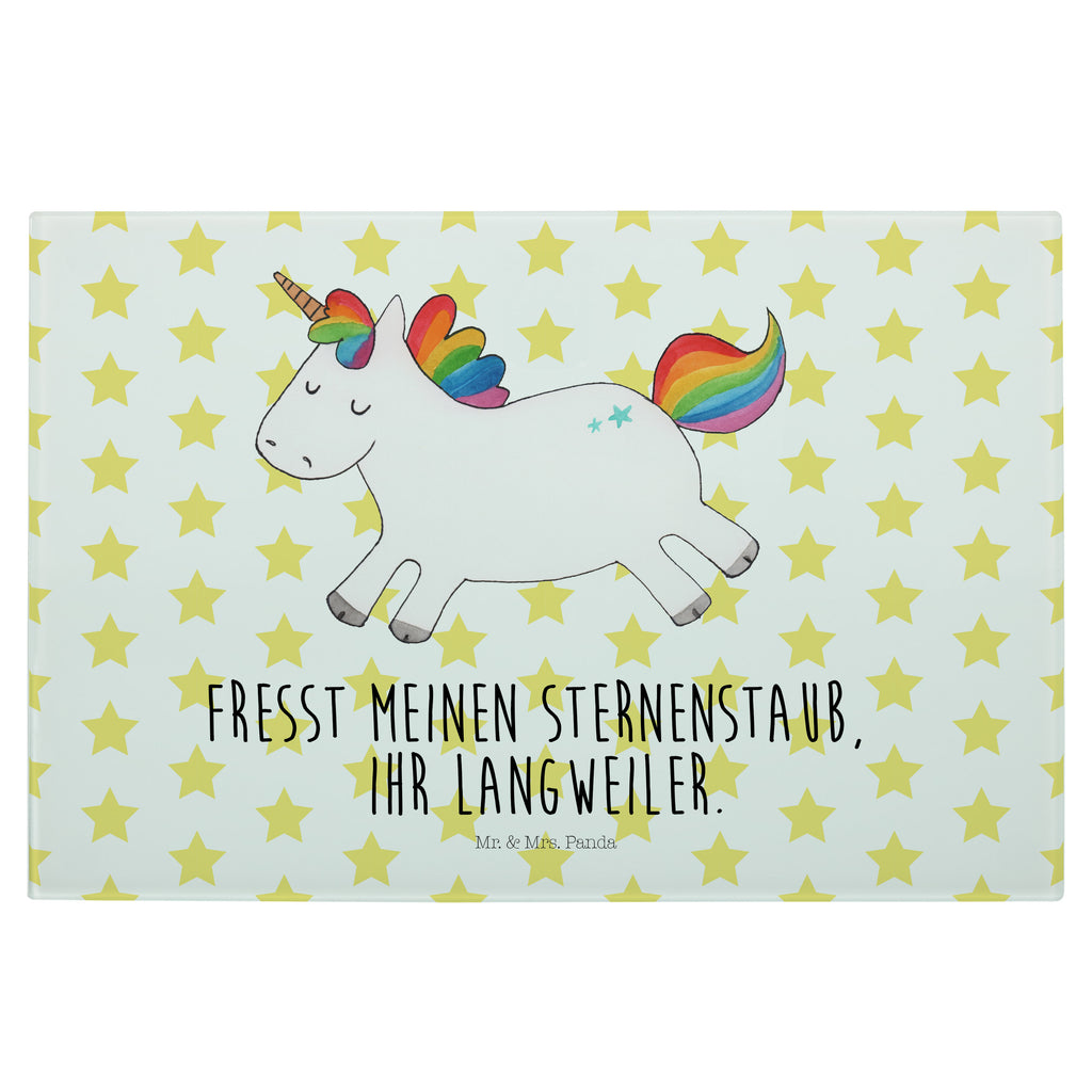 Glasschneidebrett Einhorn Happy Glasschneidebrett, Schneidebrett, Einhorn, Einhörner, Einhorn Deko, Pegasus, Unicorn, glücklich, fröhlich, Spaß, Freude, Lebensfreude, witzig, spannend, Lächeln, Lachen