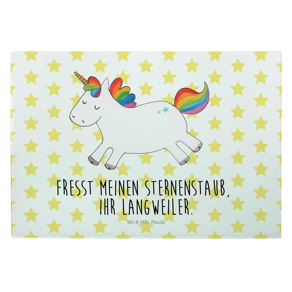 Glasschneidebrett Einhorn Happy Glasschneidebrett, Schneidebrett, Einhorn, Einhörner, Einhorn Deko, Pegasus, Unicorn, glücklich, fröhlich, Spaß, Freude, Lebensfreude, witzig, spannend, Lächeln, Lachen