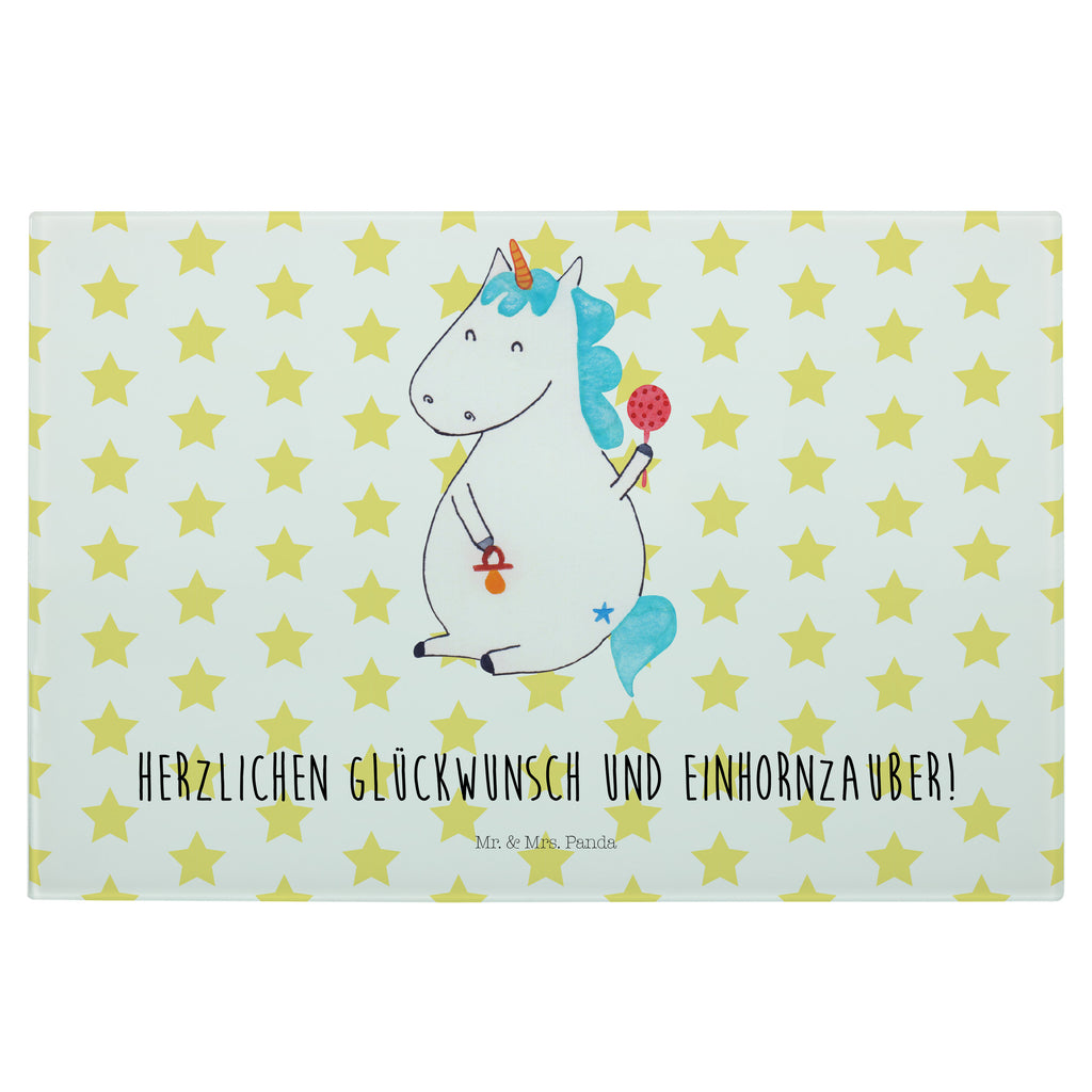 Glasschneidebrett Einhorn Baby Glasschneidebrett, Schneidebrett, Frühstücksbrett, Küche, Einhorn, Einhörner, Einhorn Deko, Pegasus, Unicorn, Mutter, Geburt, Geburtstag, erstes Kind, Baby, Babyglück, Nachwuchs, Eltern, Party, Kind, Schnuller