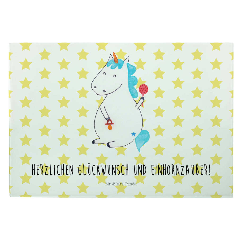 Glasschneidebrett Einhorn Baby Glasschneidebrett, Schneidebrett, Einhorn, Einhörner, Einhorn Deko, Unicorn, Mutter, Geburt, Geburtstag, erstes Kind, Baby, Babyglück, Nachwuchs, Eltern, Party, Kind, Schnuller