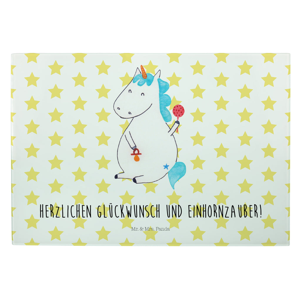 Glasschneidebrett Einhorn Baby Glasschneidebrett, Schneidebrett, Frühstücksbrett, Küche, Einhorn, Einhörner, Einhorn Deko, Pegasus, Unicorn, Mutter, Geburt, Geburtstag, erstes Kind, Baby, Babyglück, Nachwuchs, Eltern, Party, Kind, Schnuller