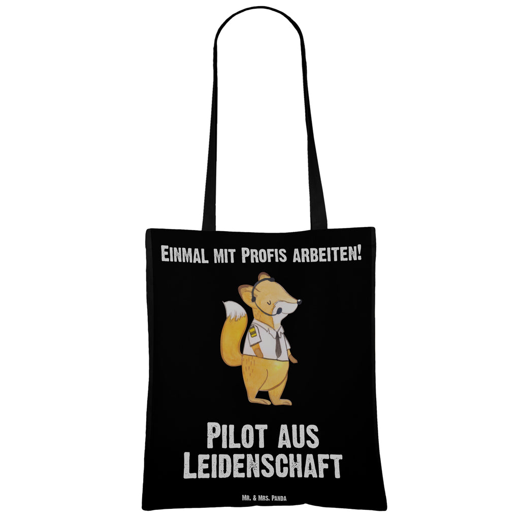 Tragetasche Pilot aus Leidenschaft Beuteltasche, Beutel, Einkaufstasche, Jutebeutel, Stoffbeutel, Tasche, Shopper, Umhängetasche, Strandtasche, Schultertasche, Stofftasche, Tragetasche, Badetasche, Jutetasche, Einkaufstüte, Laptoptasche, Beruf, Ausbildung, Jubiläum, Abschied, Rente, Kollege, Kollegin, Geschenk, Schenken, Arbeitskollege, Mitarbeiter, Firma, Danke, Dankeschön, Pilot, Flugkapitän, Cockpit, Flugzeug