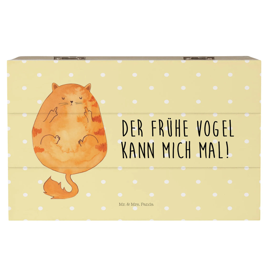 Holzkiste Katze Frühaufsteher Holzkiste, Kiste, Schatzkiste, Truhe, Schatulle, XXL, Erinnerungsbox, Erinnerungskiste, Dekokiste, Aufbewahrungsbox, Geschenkbox, Geschenkdose, Katze, Katzenmotiv, Katzenfan, Katzendeko, Katzenfreund, Katzenliebhaber, Katzenprodukte, Katzenartikel, Katzenaccessoires, Katzensouvenirs, Katzenliebhaberprodukte, Katzenmotive, Der frühe Vogel kann mich mal, Morgenmuffel, Frühaufsteher, Kaffee, Katzen, Kater, Mietze