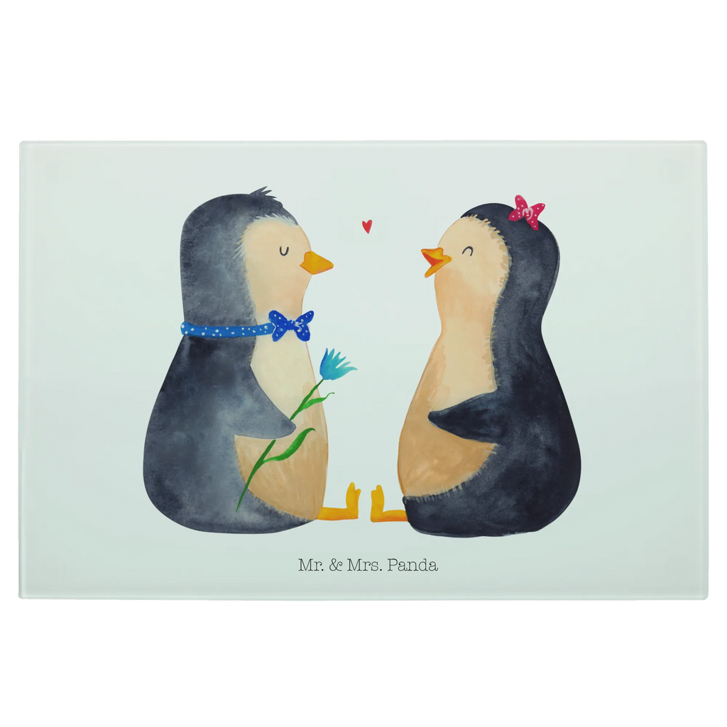 Glasschneidebrett Pinguin Pärchen Glasschneidebrett, Schneidebrett, Pinguin, Pinguine, Liebe, Liebespaar, Liebesbeweis, Liebesgeschenk, Verlobung, Jahrestag, Hochzeitstag, Hochzeit, Hochzeitsgeschenk, große Liebe, Traumpaar