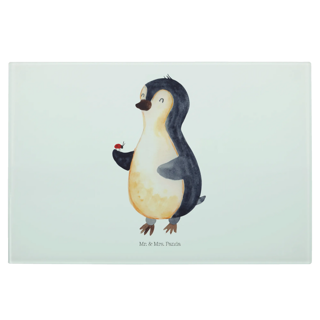 Glasschneidebrett Pinguin Marienkäfer Glasschneidebrett, Schneidebrett, Frühstücksbrett, Küche, Pinguin, Pinguine, Marienkäfer, Liebe, Wunder, Glück, Freude, Lebensfreude