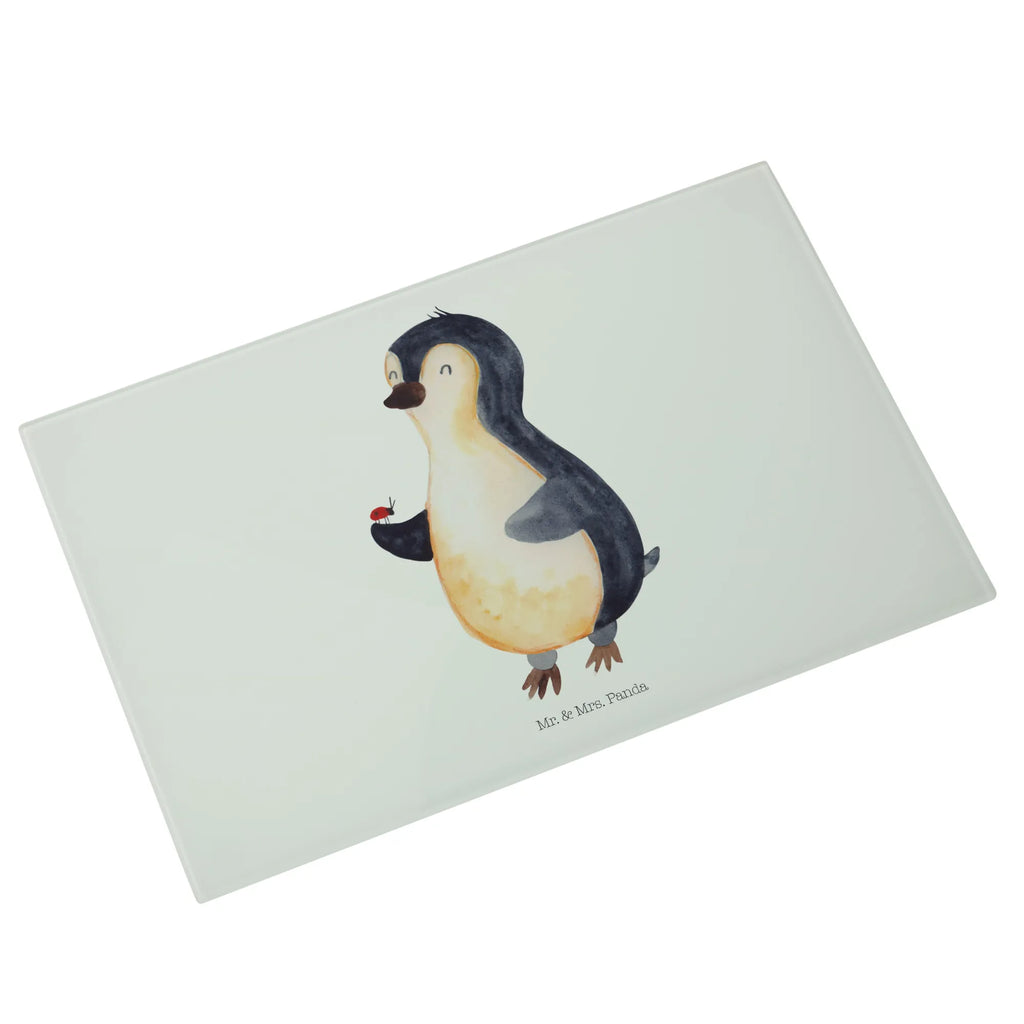 Glasschneidebrett Pinguin Marienkäfer Glasschneidebrett, Schneidebrett, Frühstücksbrett, Küche, Pinguin, Pinguine, Marienkäfer, Liebe, Wunder, Glück, Freude, Lebensfreude