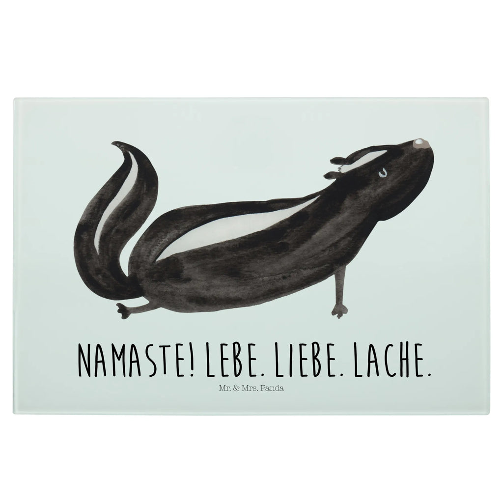 Glasschneidebrett Stinktier Yoga Glasschneidebrett, Schneidebrett, Stinktier, Skunk, Wildtier, Raubtier, Stinker, Stinki, Yoga, Namaste, Lebe, Liebe, Lache