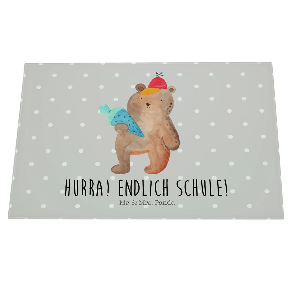 Glasschneidebrett Bär Schultüte Glasschneidebrett, Schneidebrett, Bär, Teddy, Teddybär, Bär Motiv, Schultüte, Erster Schultag Geschenk, Einschulung Geschenk, Schule Geschenk, Grundschule, Schulanfang, Schulbeginn