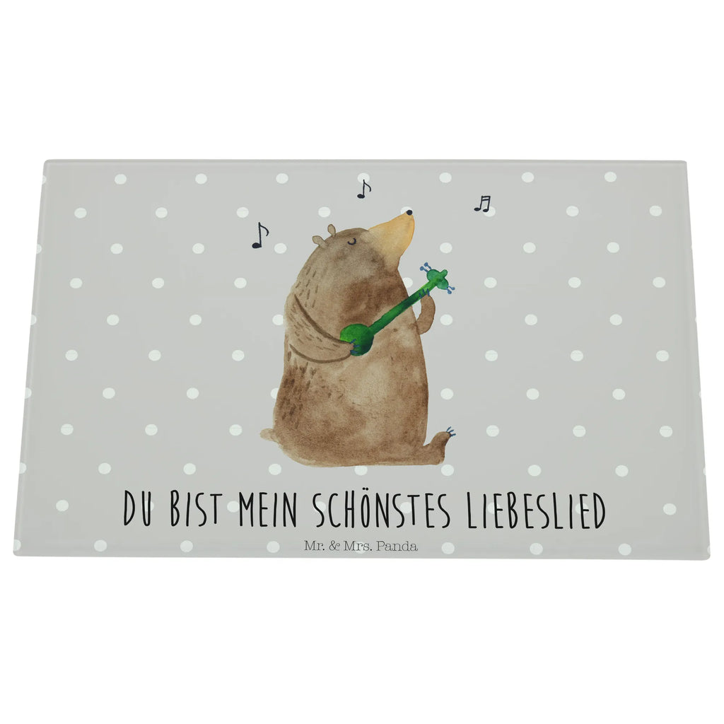 Glasschneidebrett Bär Lied Glasschneidebrett, Schneidebrett, Bär, Teddy, Teddybär, Bärchen, Bear, Liebeslied, Lied, Song, Valentinstag, Valentine, Geschenk, Partner, Liebe, Freundin, Frau, Herz, Spruch