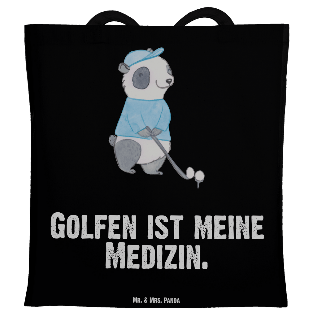 Tragetasche Panda Golfen Medizin Beuteltasche, Beutel, Einkaufstasche, Jutebeutel, Stoffbeutel, Tasche, Shopper, Umhängetasche, Strandtasche, Schultertasche, Stofftasche, Tragetasche, Badetasche, Jutetasche, Einkaufstüte, Laptoptasche, Geschenk, Sport, Sportart, Hobby, Schenken, Danke, Dankeschön, Auszeichnung, Gewinn, Sportler, Golfen, Golf spielen, Golfplatz, Golfturnier, Golf Verein