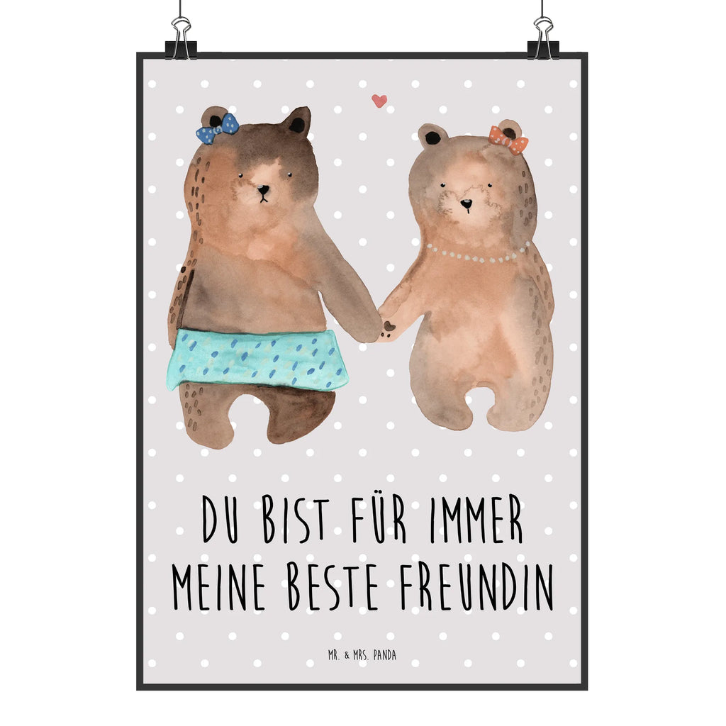 Poster Bär Freundin Poster, Wandposter, Bild, Wanddeko, Küchenposter, Kinderposter, Wanddeko Bild, Raumdekoration, Wanddekoration, Handgemaltes Poster, Mr. & Mrs. Panda Poster, Designposter, Kunstdruck, Posterdruck, Bär, Teddy, Teddybär, Bär Freundin Beste Freund Liebe Liebesbeweis Verliebt Kumpel Kumpeliene