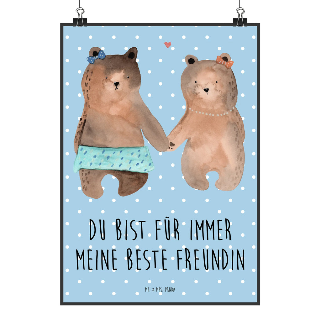 Poster Bär Freundin Poster, Wandposter, Bild, Wanddeko, Küchenposter, Kinderposter, Wanddeko Bild, Raumdekoration, Wanddekoration, Handgemaltes Poster, Mr. & Mrs. Panda Poster, Designposter, Kunstdruck, Posterdruck, Bär, Teddy, Teddybär, Bär Freundin Beste Freund Liebe Liebesbeweis Verliebt Kumpel Kumpeliene