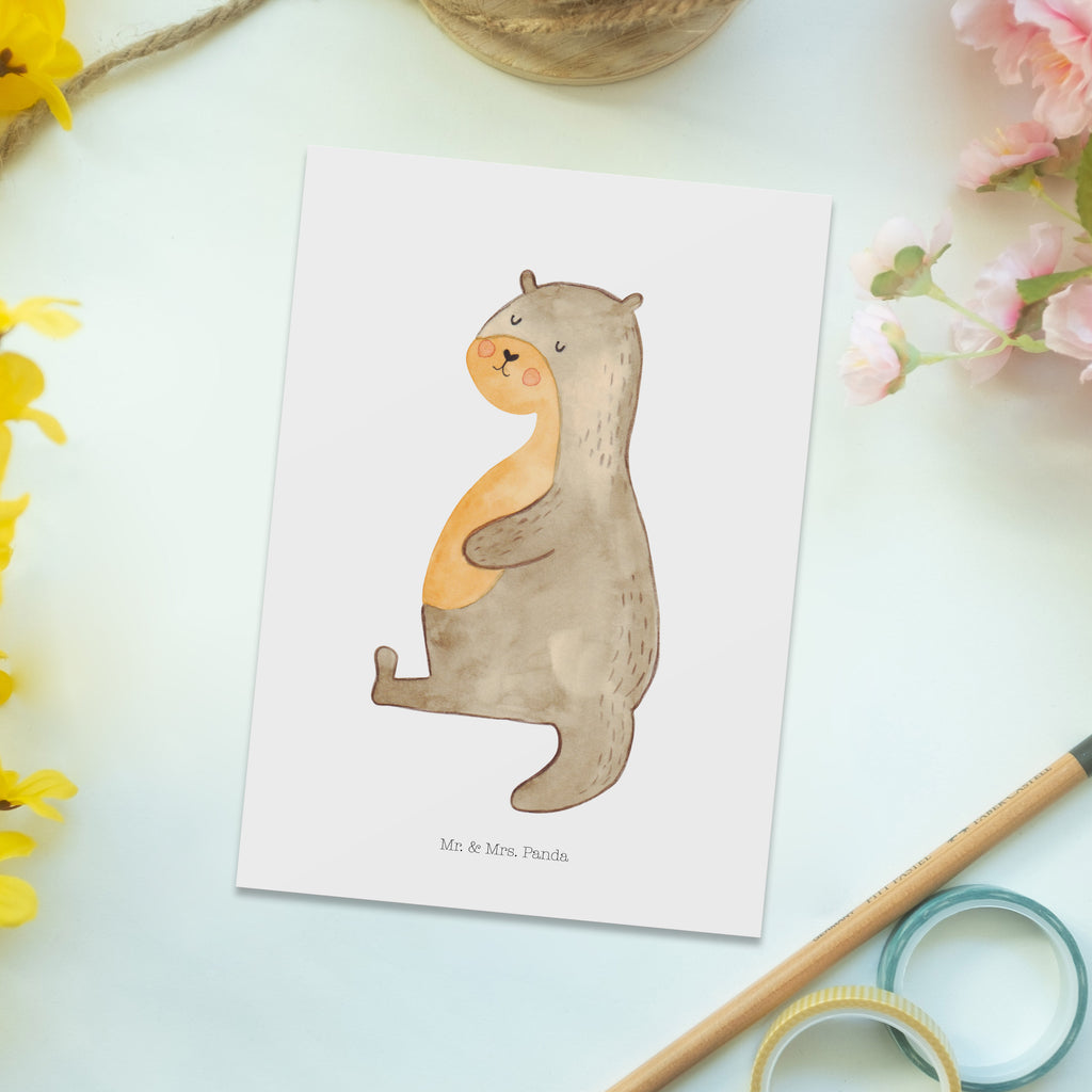 Postkarte Otter Bauch Postkarte, Karte, Geschenkkarte, Grußkarte, Einladung, Ansichtskarte, Geburtstagskarte, Einladungskarte, Dankeskarte, Ansichtskarten, Einladung Geburtstag, Einladungskarten Geburtstag, Otter, Fischotter, Seeotter, Otter Seeotter See Otter