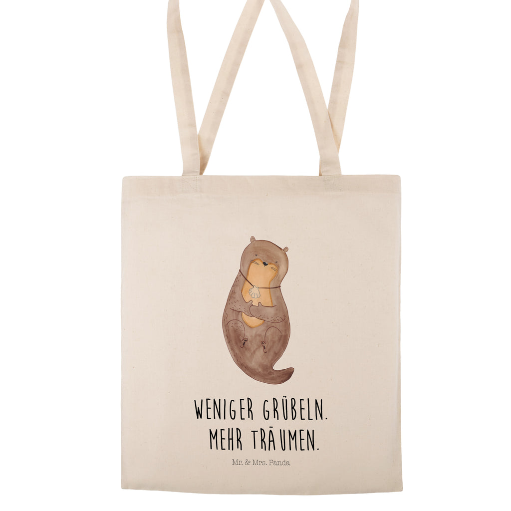 Tragetasche Otter Muschel Beuteltasche, Beutel, Einkaufstasche, Jutebeutel, Stoffbeutel, Tasche, Shopper, Umhängetasche, Strandtasche, Schultertasche, Stofftasche, Tragetasche, Badetasche, Jutetasche, Einkaufstüte, Laptoptasche, Otter, Fischotter, Seeotter, Otterliebe, grübeln, träumen, Motivation, Tagträumen, Büro