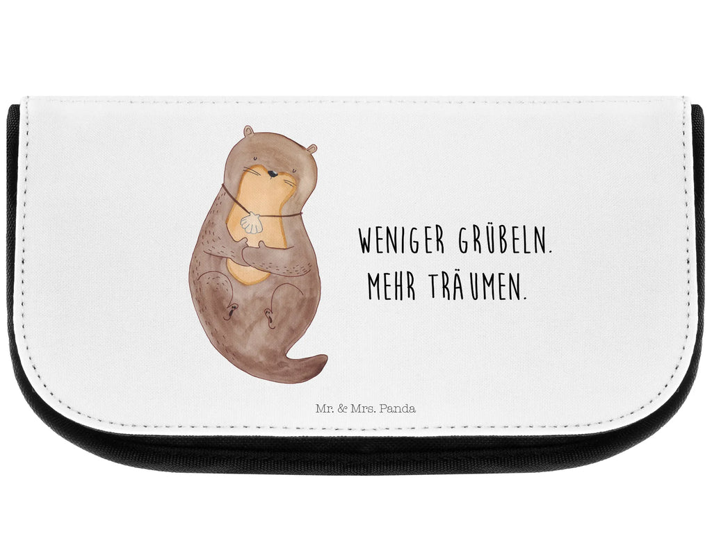 Kosmetiktasche Otter mit Muschelmedaillon Kosmetikbeutel, Kulturtasche, Kulturbeutel, Schminktasche, Make-Up Tasche, Kosmetiktasche, Beauty Bag, Kosmetiktasche Damen, Make Up Tasche, Kosmetik Tasche, Kosmetiktasche Klein, Kleine Kosmetiktasche, Schminktasche Klein, Kosmetiktasche Mit Fächern, Schminktäschen, Schminke Tasche, Kosmetiktaschen Damen, Beauty Case, Schmink Täschchen, Otter, Fischotter, Seeotter, Otterliebe, grübeln, träumen, Motivation, Tagträumen, Büro