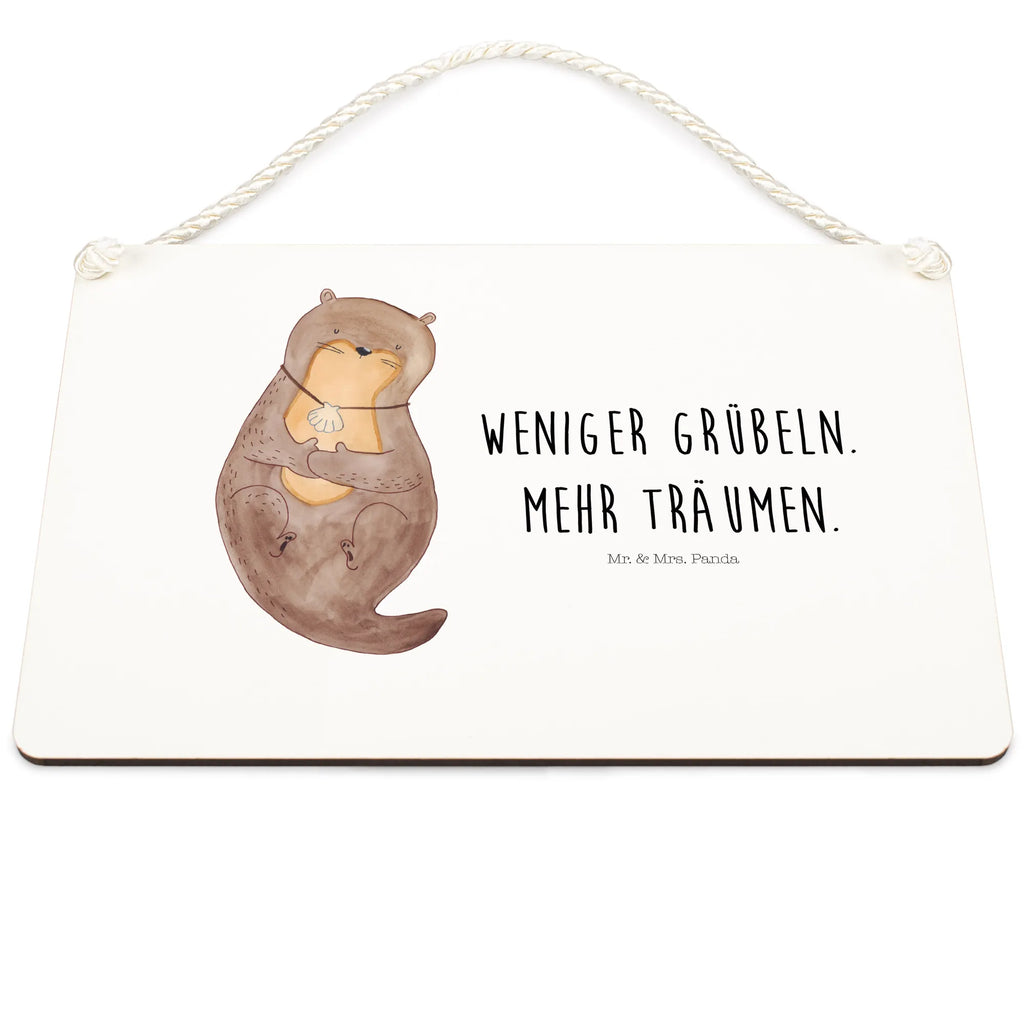 Deko Schild Otter Muschel Dekoschild, Deko Schild, Schild, Tür Schild, Türschild, Holzschild, Wandschild, Wanddeko, Otter, Fischotter, Seeotter, Otterliebe, grübeln, träumen, Motivation, Tagträumen, Büro