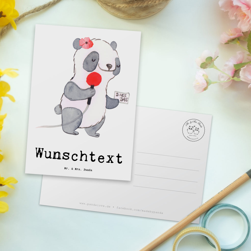 Personalisierte Postkarte Reporterin mit Herz Postkarte mit Namen, Postkarte bedrucken, Postkarte mit Wunschtext, Postkarte personalisierbar, Geschenkkarte mit Namen, Grußkarte mit Namen, Karte mit Namen, Einladung mit Namen, Ansichtskarte mit Namen, Geschenkkarte mit Wunschtext, Grußkarte mit Wunschtext, Karte mit Wunschtext, Einladung mit Wunschtext, Ansichtskarte mit Wunschtext, Beruf, Ausbildung, Jubiläum, Abschied, Rente, Kollege, Kollegin, Geschenk, Schenken, Arbeitskollege, Mitarbeiter, Firma, Danke, Dankeschön