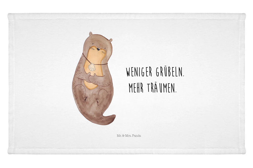 Handtuch Otter Muschel Handtuch, Badehandtuch, Badezimmer, Handtücher, groß, Kinder, Baby, Otter, Fischotter, Seeotter, Otterliebe, grübeln, träumen, Motivation, Tagträumen, Büro