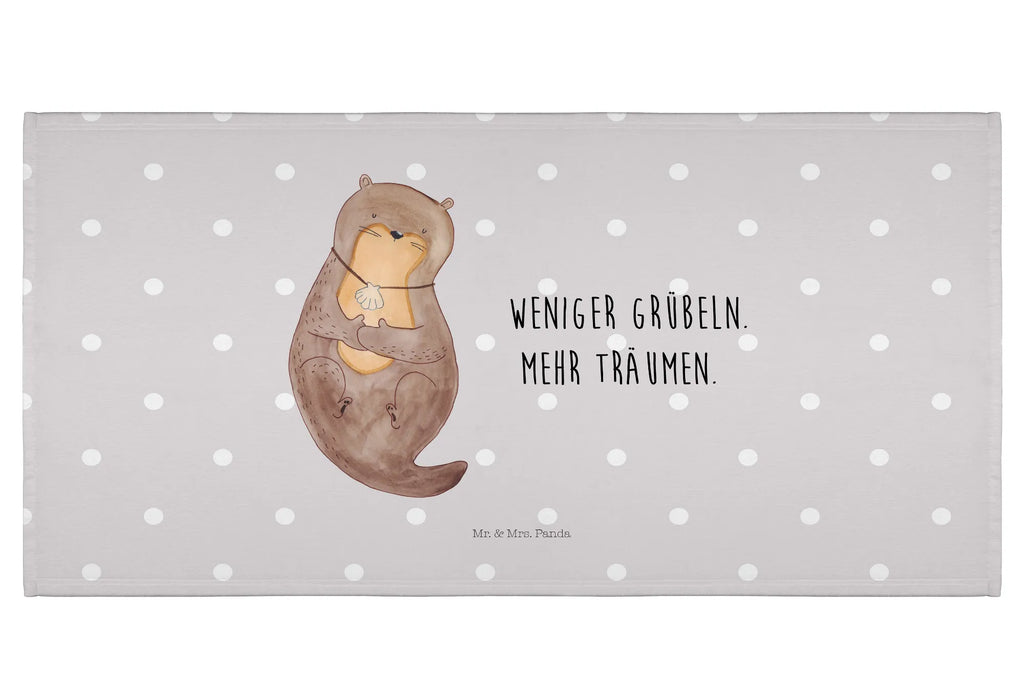 Handtuch Otter Muschel Handtuch, Badehandtuch, Badezimmer, Handtücher, groß, Kinder, Baby, Otter, Fischotter, Seeotter, Otterliebe, grübeln, träumen, Motivation, Tagträumen, Büro