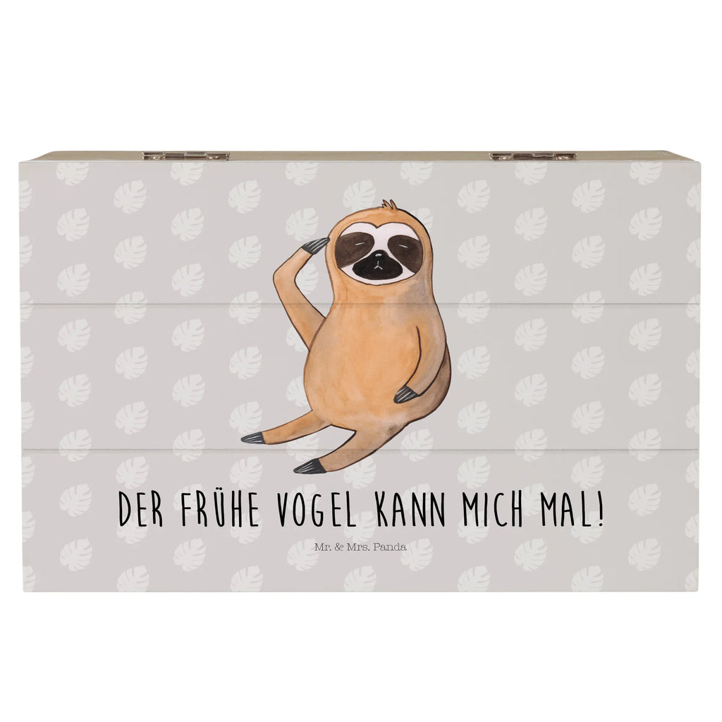 Holzkiste Faultier Vogel Holzkiste, Kiste, Schatzkiste, Truhe, Schatulle, XXL, Erinnerungsbox, Erinnerungskiste, Dekokiste, Aufbewahrungsbox, Geschenkbox, Geschenkdose, Faultier, Faultier Geschenk, Faultier Deko, Faultiere, faul, Lieblingstier, Spinner, früher Vogel, der frühe Vogel, Frühaufsteher, Morgenmuffel, Vogel, Faultierwelt