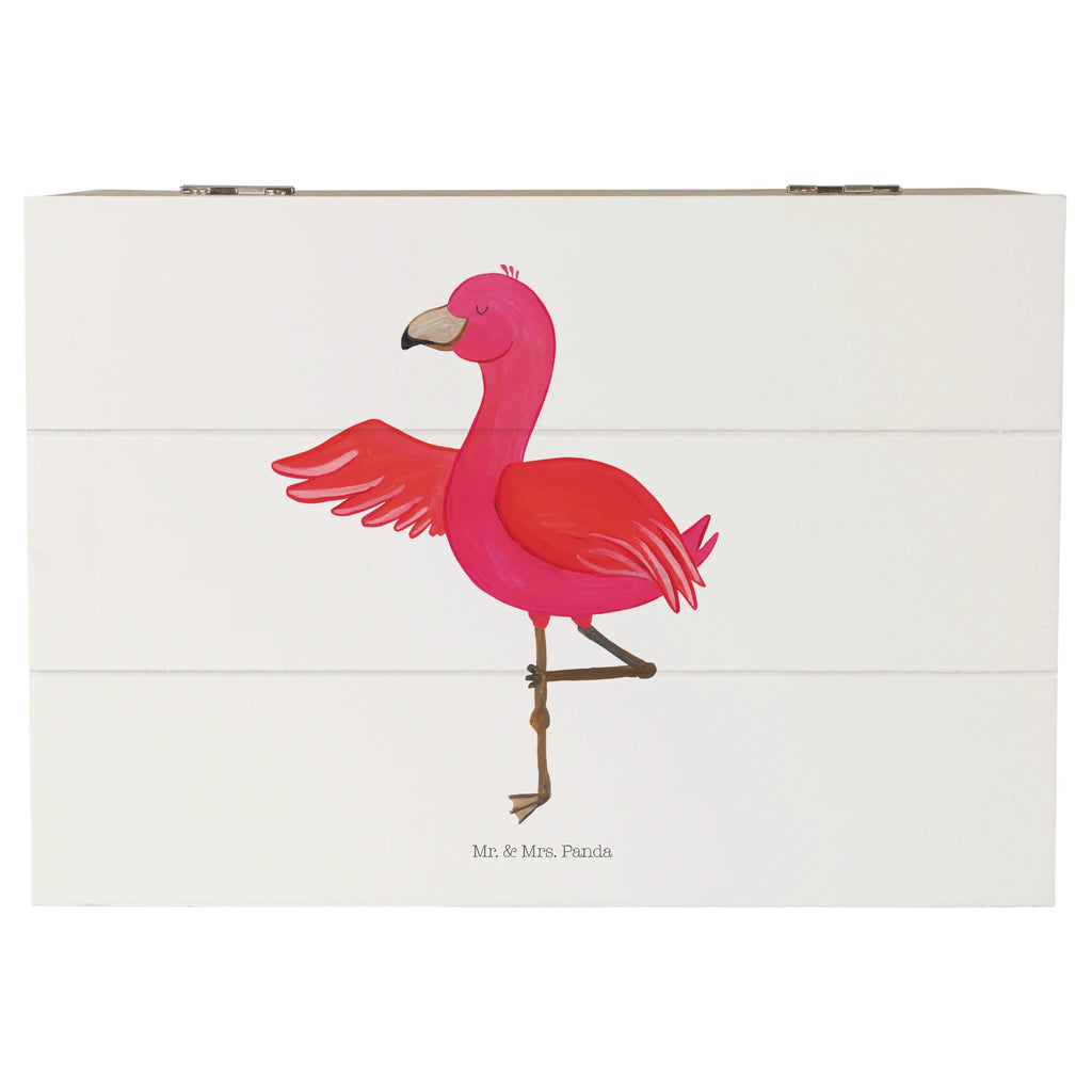 Holzkiste Flamingo Yoga Holzkiste, Kiste, Schatzkiste, Truhe, Schatulle, XXL, Erinnerungsbox, Erinnerungskiste, Dekokiste, Aufbewahrungsbox, Geschenkbox, Geschenkdose, Flamingo, Vogel, Yoga, Namaste, Achtsamkeit, Yoga-Übung, Entspannung, Ärger, Aufregen, Tiefenentspannung